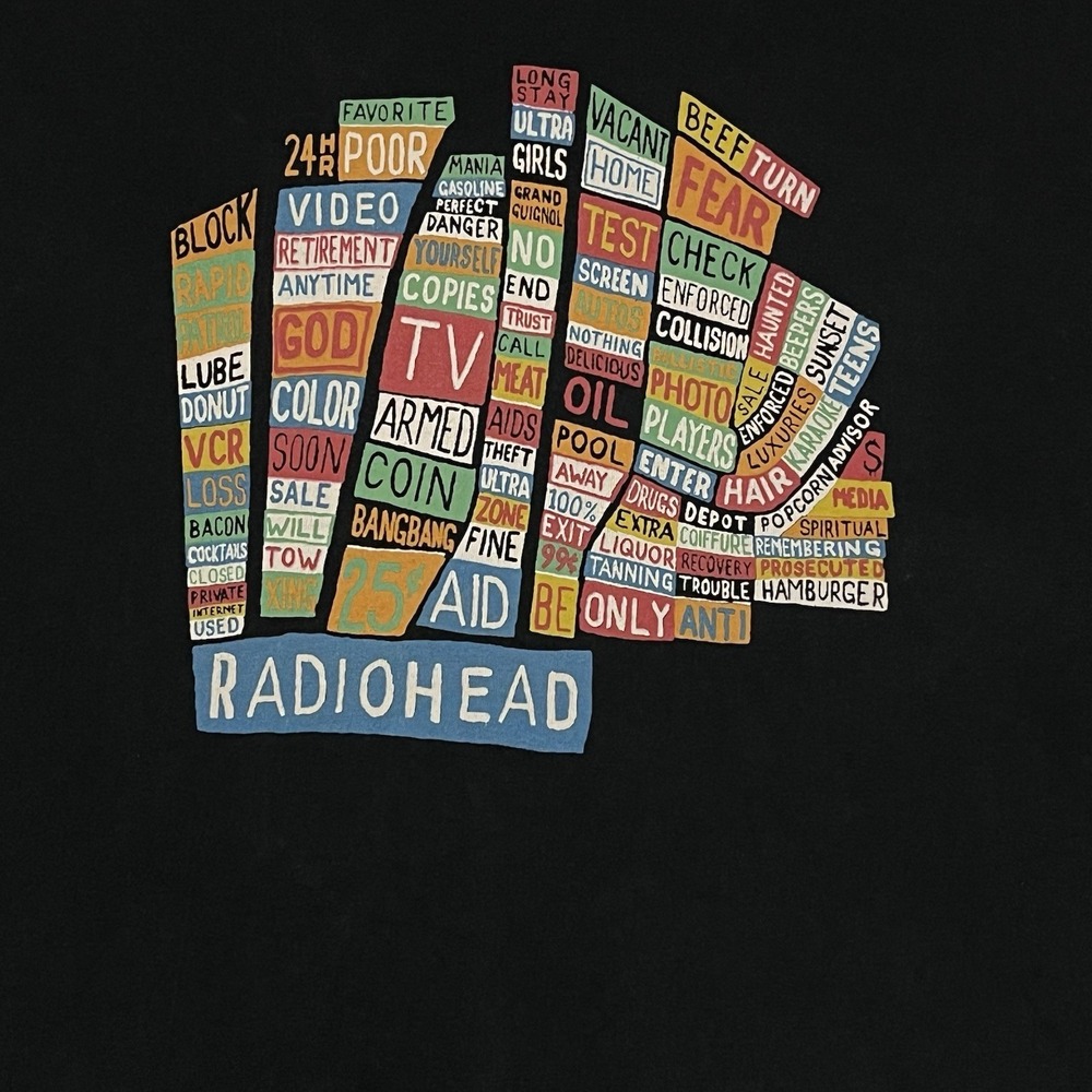 Vintage Radiohead W.A.S.T.E. Shirt Size X-LARGE All Hail To The Thief Graphic XL